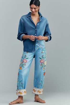 Free People High-Rise Cuffed Barrel Jeans