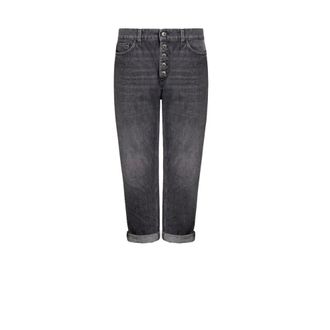Dondup Koons Cropped Jeans - Dames - Jeans - Zwart - Maat: W27 Katoen