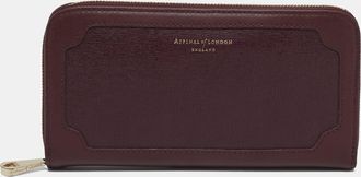 Aspinal of London Burgundy Leather Zip Continental Wallet