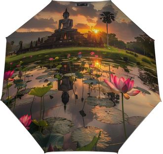 Generic Sukhothai - Thailand Travel Umbrella Compact Folding Umbrella Windproof Auto Umbrellas for Rain