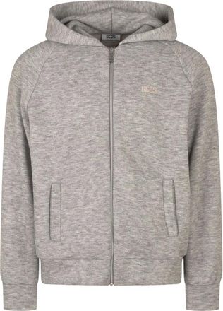 GCDS Gcds - Band Logo Hooded Jacket - Heren - Sweatshirts & Hoodies - Grijs - Maat: XS Viscose