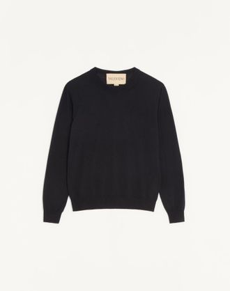 Valentino Maglia Valentino in lana con ricamo VLogo Uomo NERO XL