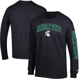 Champion Mens Champion Black Michigan State Spartans Arch Over Logo 2-Hit Long Sleeve T-Shirt at Nordstrom, Size Medium
