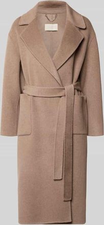 Milano Milano Italy Mantel aus Wolle mit Reverskragen in Sand, Größe XL