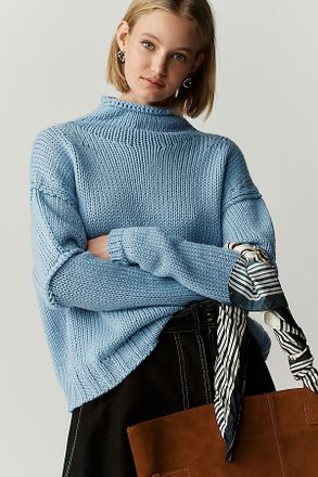 Maeve Chunky Wool Blend Turtleneck Sweater