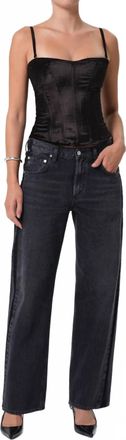 Citizens Of Humanity Lindz Easy Straight Tuxedo Stripe Jean In Kuro
