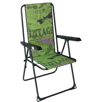 Alco Sillon Posiciones Ac15 363v/1709, Sill&oacute;n Posiciones Ac15 363v-1709hamaca 1,5 Cm De Acolchadotubo De Acero Lacado Blancodecorado Verde Sill&oacute;n Multiposi