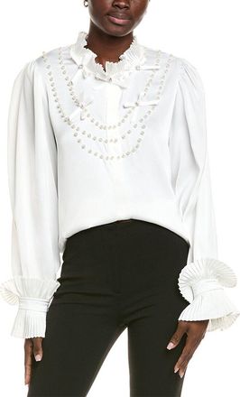 Gracia Pearl Bead Frill Blouse