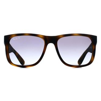 Ray-Ban Rectangle Matte Havana Blue Gradient Polarized RB4165 Justin in Brown