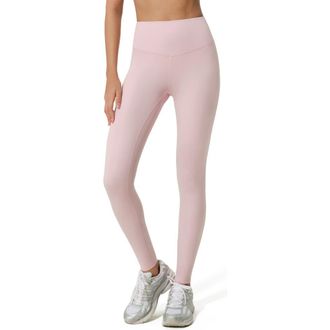 LilySilk Silk Contour High Rise Soft Ease Leggins in Pink Haze at Nordstrom, Size Medium