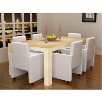 vidaXL Vidaxl - Sillas De Comedor 6 Uds Cuero Sint&eacute;tico Blanco