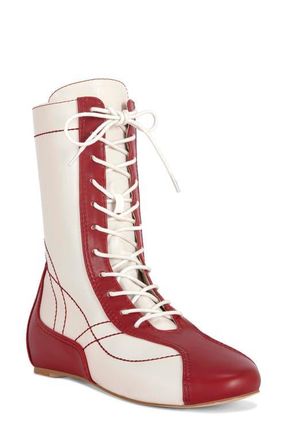 Azalea Wang Passer Boxing Boot in Red at Nordstrom, Size 6.5