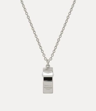 Vivienne Westwood Whistle Long Pendant Necklace Platinum-white-enamel-white-crystal Platinum-white-enamel-white-crystal Women