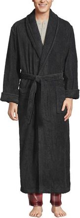 Lands End Full Length Turkish Terry Robe in Charcoal at Nordstrom, Size Xx-Large