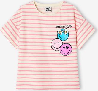 Smiley M&auml;dchen T-Shirt SMILEY WORLD mit Streifen rosa gestreift