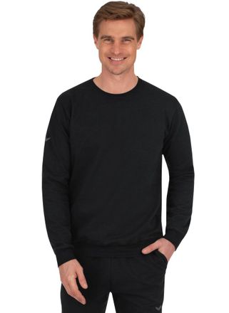 Trigema Sweatshirt TRIGEMA TRIGEMA Sweatshirt aus Biobaumwolle, Herren, Gr. XXL, schwarz, 75% Baumwolle (Biobaumwolle kbA), 25% Baumwolle (recycelt), Basic, S