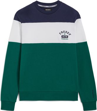 Freddy Felpa girocollo da uomo a blocchi di colore