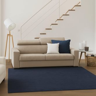 Dmora Talamo Italia - Sof&aacute; Fijo Monica, Gran Sof&aacute; De 2 Plazas, 100% Made In Italy, Sof&aacute; Sala De Estar, En Tela Acolchada, Con Reposacabezas Ajustable Y Repo
