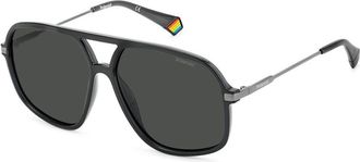 Polaroid Grijze Plastic Zonnebril