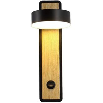 OEM Aplique De Pared De Madera De Estilo Retro Europeo Negro, Fabricado En Aluminio, Ideal Para Un Dormitorio, Luz C&aacute;lida -crezuo