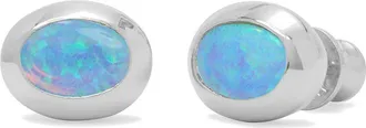 Melinda Maria Shes a Boss 8mm Simulated Opal Stud Earrings in Silver-Blue Opal at Nordstrom