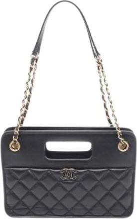 Chanel Pre-owned Vintage Handtas - Dames - Vintage Handtas - Zwart - ONE Size - Leer - Vintage