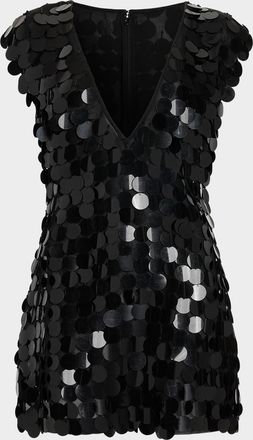 Ramy Brook Sami Deep V-Neck Paillette Mini Dress