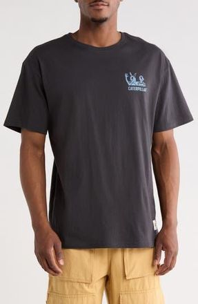 CAT Relaxed Work Together Cotton Graphic T-Shirt in Washed Black at Nordstrom Rack, Size Xx-Large