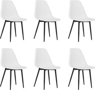 vidaXL Sillas De Comedor 6 Unidades Blancas Pp Vidaxl