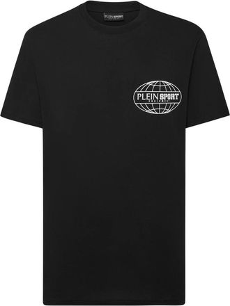 Plein Sport Tops, Heren, Zwart, S, Katoen, T-Shirt Ronde Hals