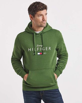 Tommy Hilfiger Logo Hoodie - Pine Green