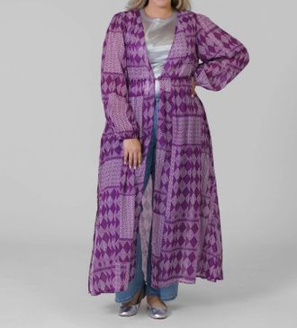 Everyday Ritual Trish Long Duster - Plus In Grape Magadascar