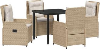 vidaXL Garden Dining Set 5 pcs Beige Poly Rattan vidaXL