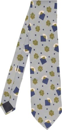 Giorgio Armani geometric-print silk tie - Grey