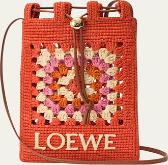 Loewe x Paulas Ibiza Crochet Raffia Pocket Crossbody Bag