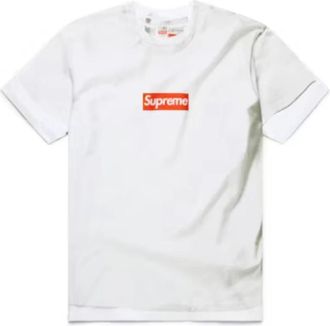 SUPREME Witte Box Logo Tee MM6 Maison Margiela - Heren - T-shirts - Wit - M - Tops