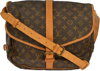 Louis Vuitton Saumur Monogram Canvas Brown Canvas Handbag (Pre-Owned)