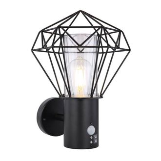 Netlighting Horace PIR Outdoor Wall Lamp Black IP44 1x E27