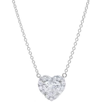 LuvMyJewelry Alessa 14K Gold Lab Grown Diamond Heart Necklace - 1.5 ct in 14K White Gold at Nordstrom