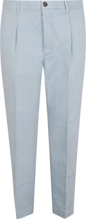 Incotex Blue Tailored Flat Front Trousers