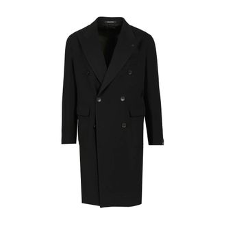 Tagliatore London Double-Breasted Coat - male - Tagliatore - Double-Breasted Coats - Black - XL - Coats