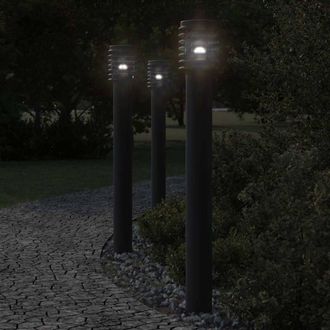 Berkfield Home Outdoor Floor Lamps 3pcs Black 110cm Stainless Steel