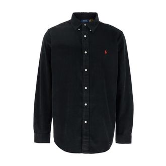 Polo Ralph Lauren Corduroy Button Down Overhemd - Heren - Casual Overhemden - Zwart - S - Overhemden
