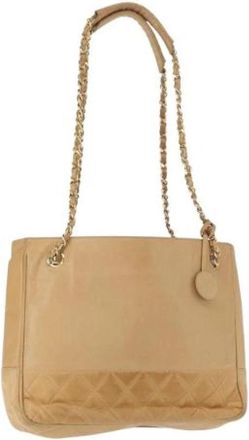 Chanel Pre-owned Leather chanel-bags - Dames - Vintage Schoudertas - Beige - ONE Size - Vintage