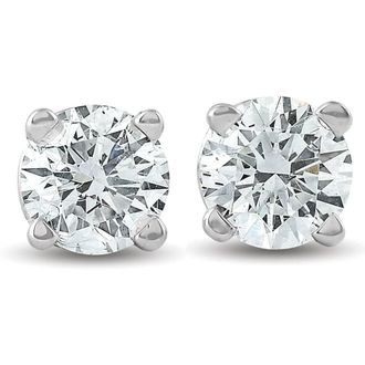 Pompeii3 5/8ct Round Diamond Excellent Studs Screw Backs 14k White Gold Lab Grown