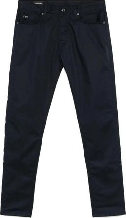 Emporio Armani Navy Logo Metallic Broek - Heren - Chinos - Blauw - W38 - Broeken