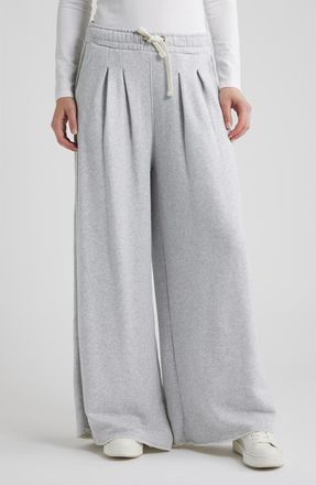 Boss Orange by Hugo Boss Elenyx Pleated Wide Leg Drawstring Pants in Open Grey at Nordstrom, Size X-Large
