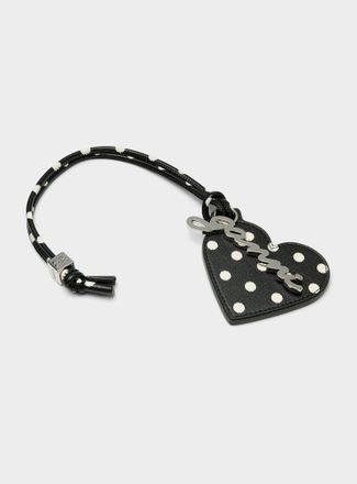 Ganni Dotted heart-shaped mirror bag charm