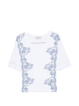 Ermanno Scervino Embroidered Cotton T Shirt