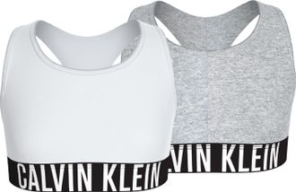 Calvin Klein Underwear Bralette 2PK BRALETTE, Damen, Gr. 128/134, N-Gr, weiss (pvh classic wei&szlig;, grau), Jersey, Obermaterial: 95% Baumwolle, 5% Elasthan, CALVIN KLEIN UNDERW